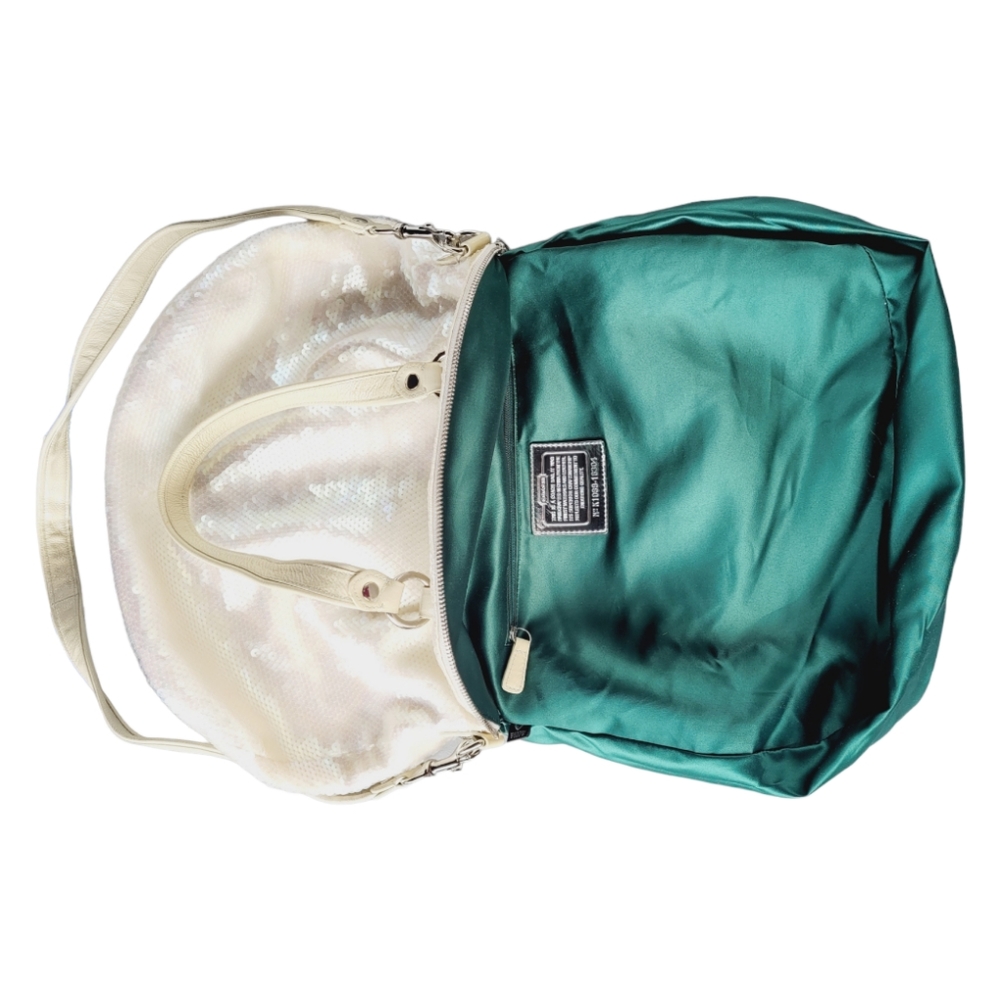 Coach Poppy Spotlight Sequins Bag Opal Pearl White Purse Ltd Edition vintage. - Picture 11 of 13